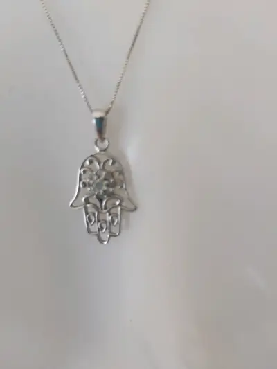 Joyas, Cadena con DIJE MANO FATIMA 2.33 GR oro Bla - miniatura 2