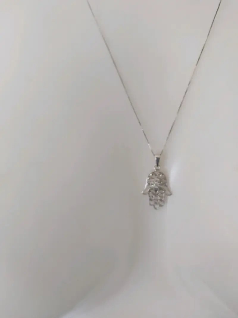 Joyas, Cadena con DIJE MANO FATIMA 2.33 GR oro Bla - 3
