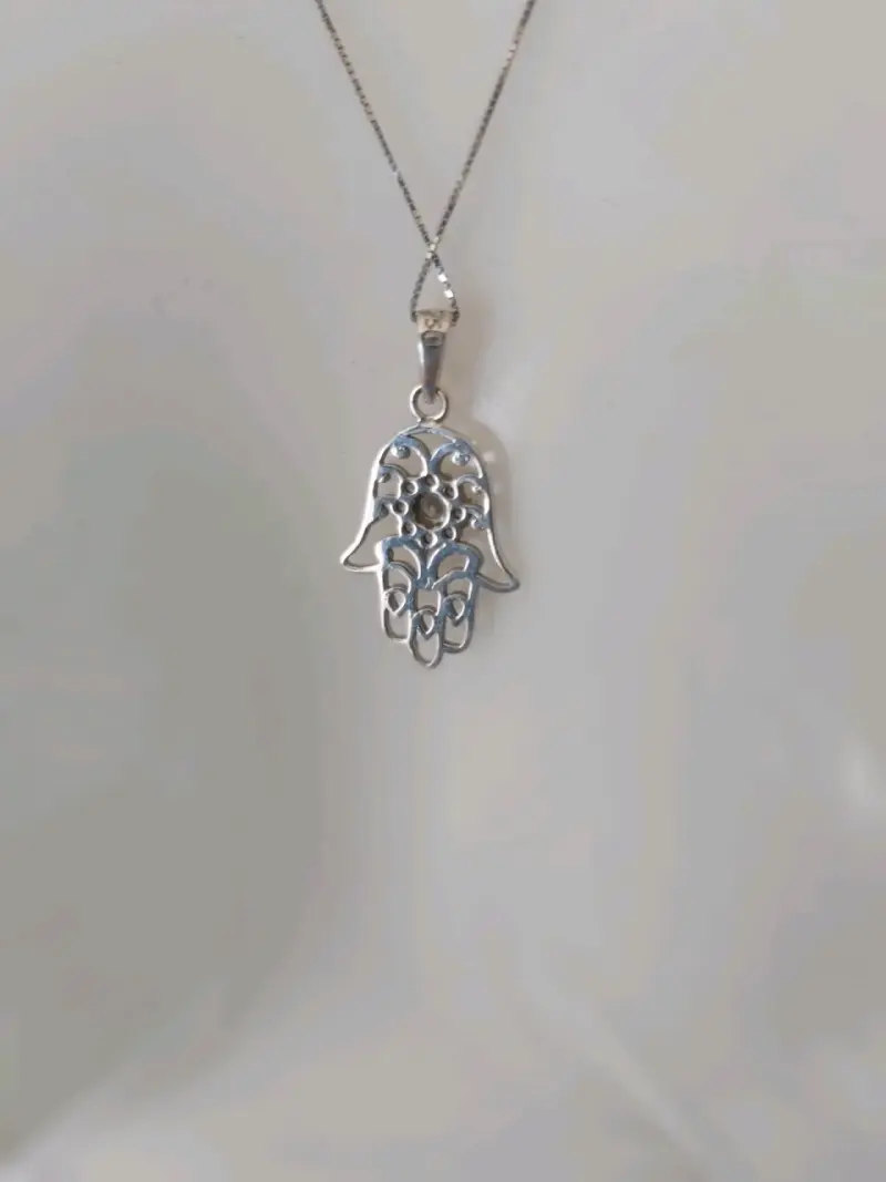 Joyas, Cadena con DIJE MANO FATIMA 2.33 GR oro Bla - 6