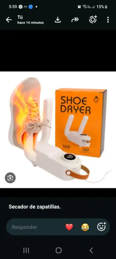 Secador de zapatillas eléctrico portátil - miniatura 1