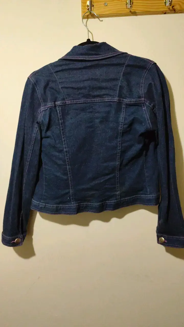 Chaqueta de mezclilla azul mujer - 3