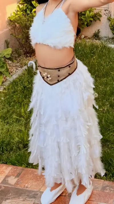 Disfraz de Pascuense para Niña con Plumas - miniatura 1