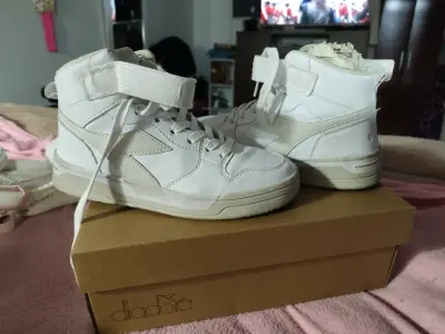 Zapatillas blancas altas Diadora Frenty para mujer - miniatura 1