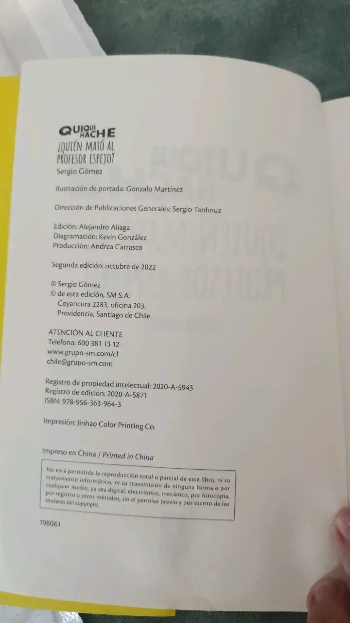 Libro Quique Hache ¿Quién Mató al Profesor Espejo? - 3