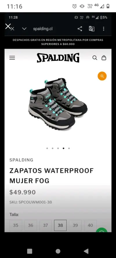 Botas impermeables para mujer Spalding Fog - miniatura 1