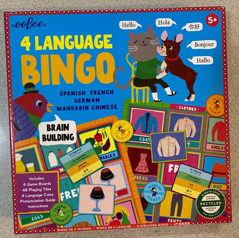 Juego de Bingo Multilingüe para Niños