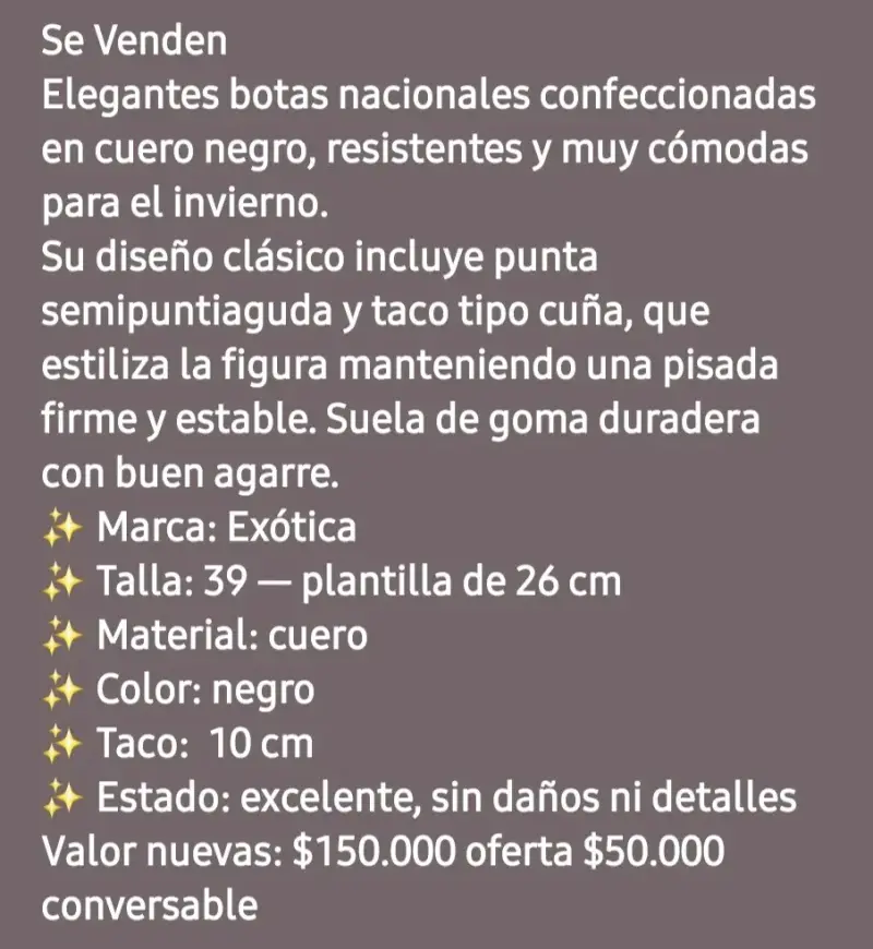 Botas de cuero negro Exótica con taco cuña - 1