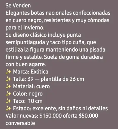 Botas de cuero negro Exótica con taco cuña - miniatura 1