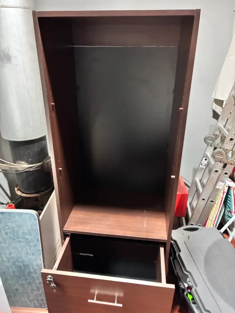 Mueble estante organizador de madera con cajones - 3