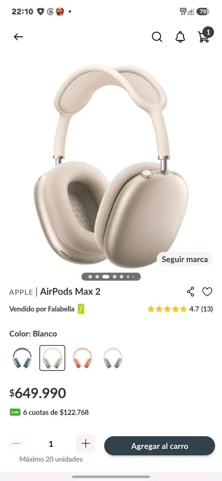 Audífonos Apple AirPods Max 2 Blanco - 1