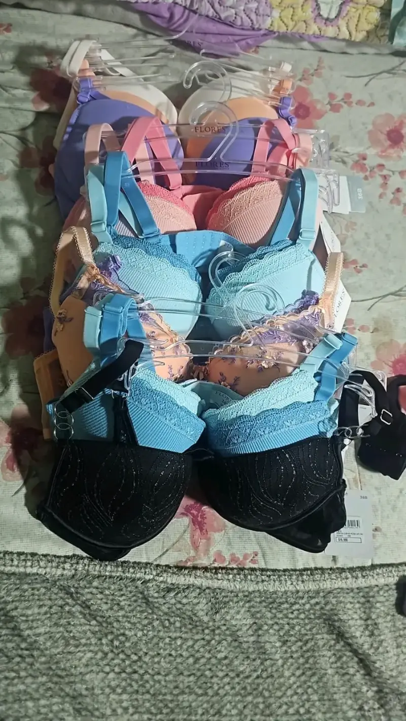 Conjunto de lencería azul Flores - 2