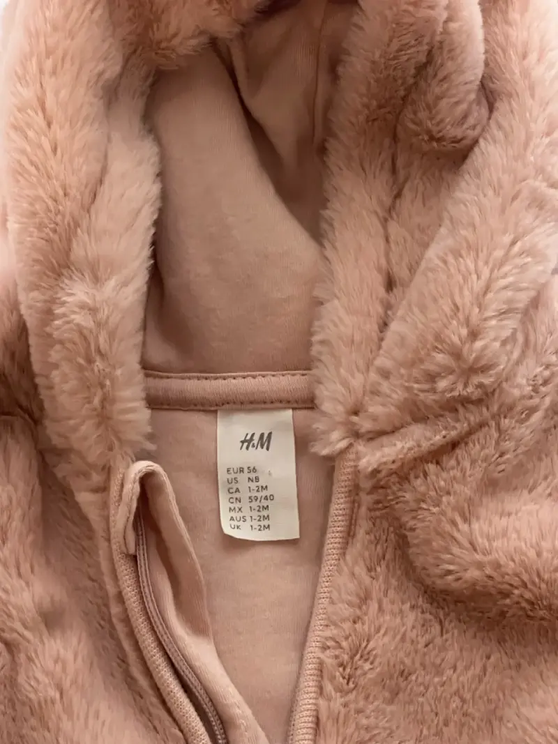 Enterito de peluche para bebé H&M rosa - 2