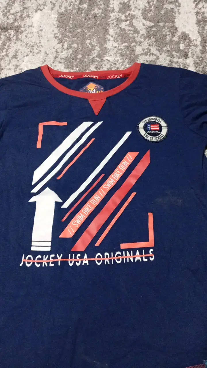 Polera Jockey USA Originals azul con diseño