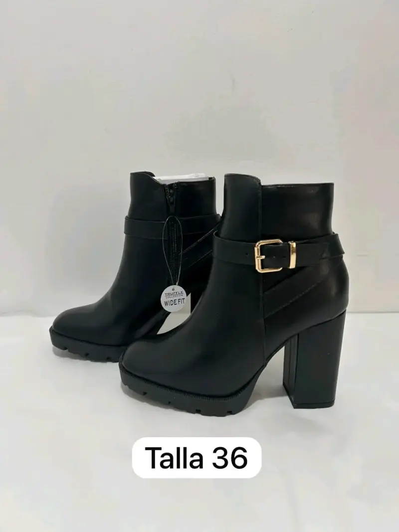 Botines negros de tacón alto talla 36