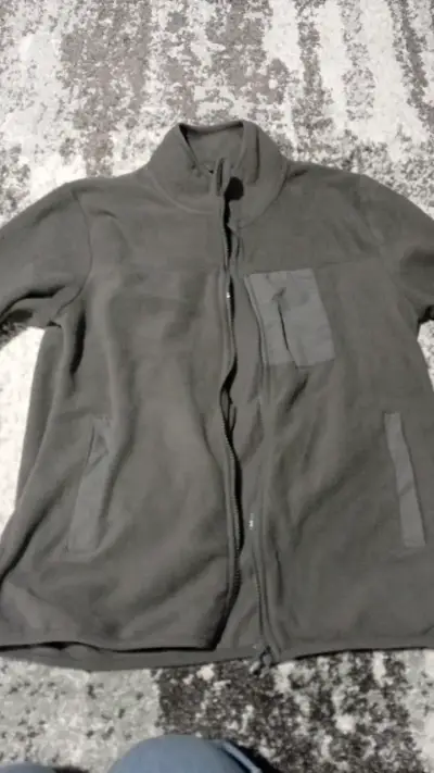 Chaqueta polar gris con cierre frontal - miniatura 1