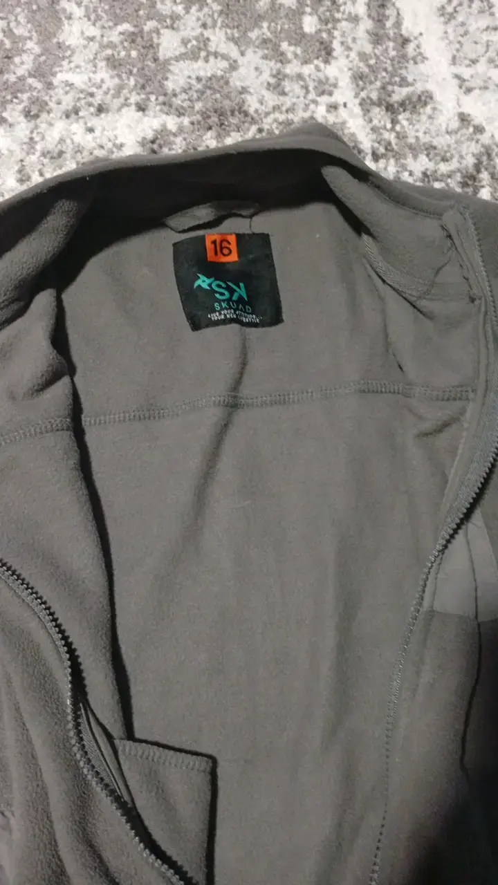 Chaqueta polar gris con cierre frontal - 2
