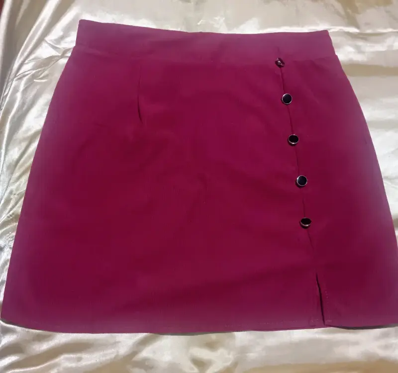 Conjunto de blusa y falda burdeos para mujer - 2