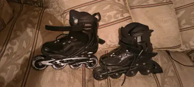 Patines en línea negros con soporte ajustable - miniatura 1