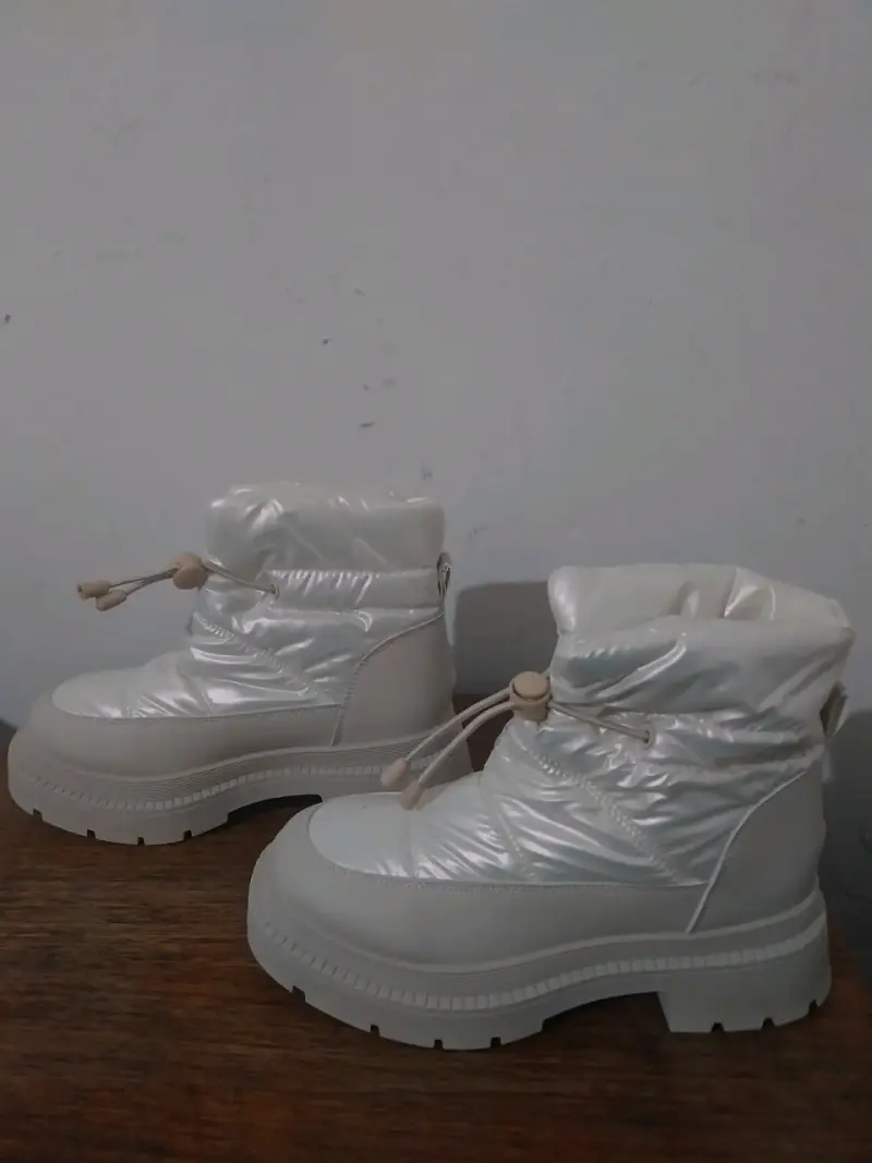 Botas de invierno blancas acolchadas para mujer - 2
