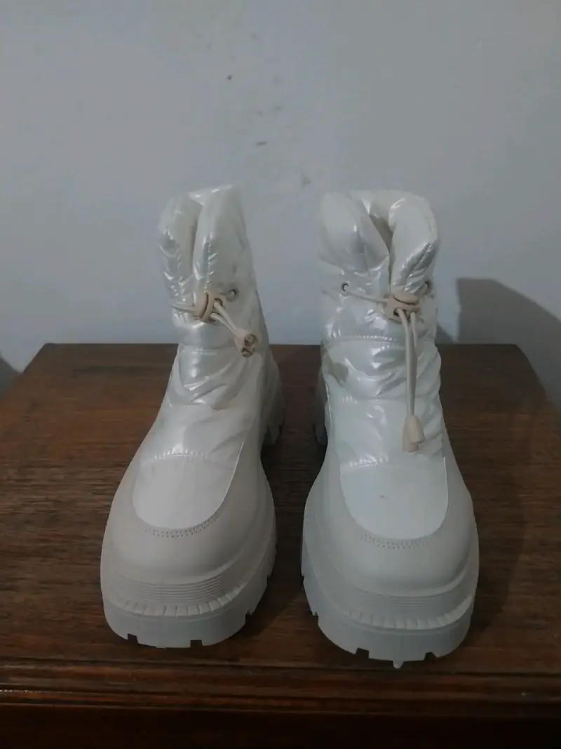 Botas de invierno blancas acolchadas para mujer - 3