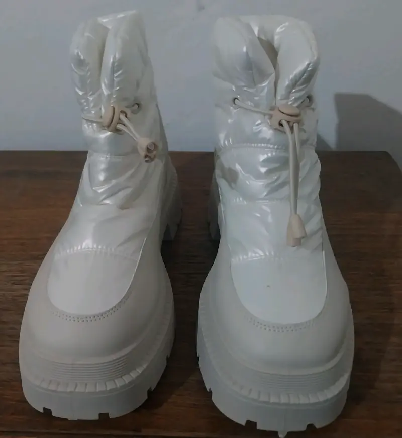 Botas de invierno blancas acolchadas para mujer - 5