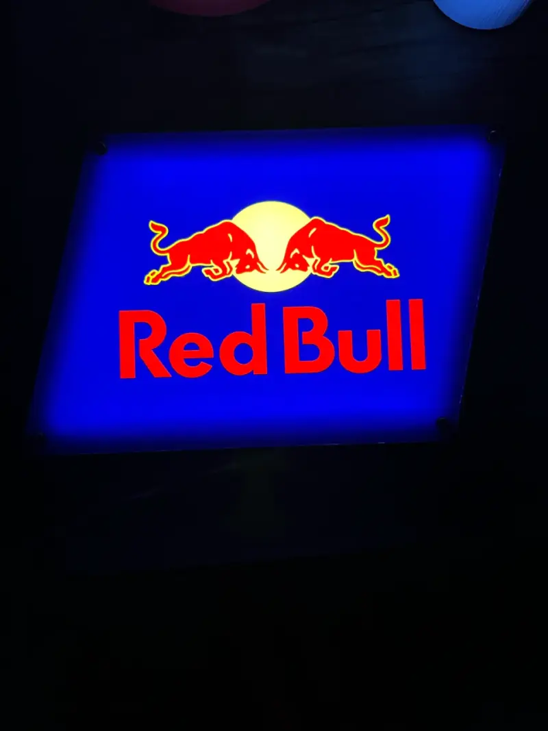 Letrero luminoso Red Bull para decoración