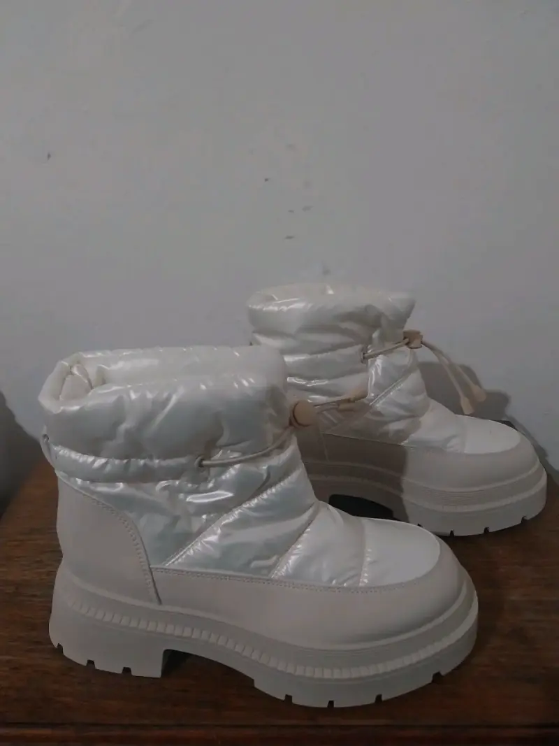Botas de invierno blancas acolchadas para mujer - 6