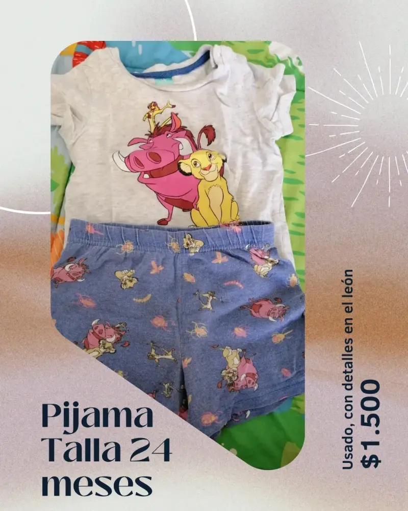 Pijama infantil El Rey León talla 24 meses