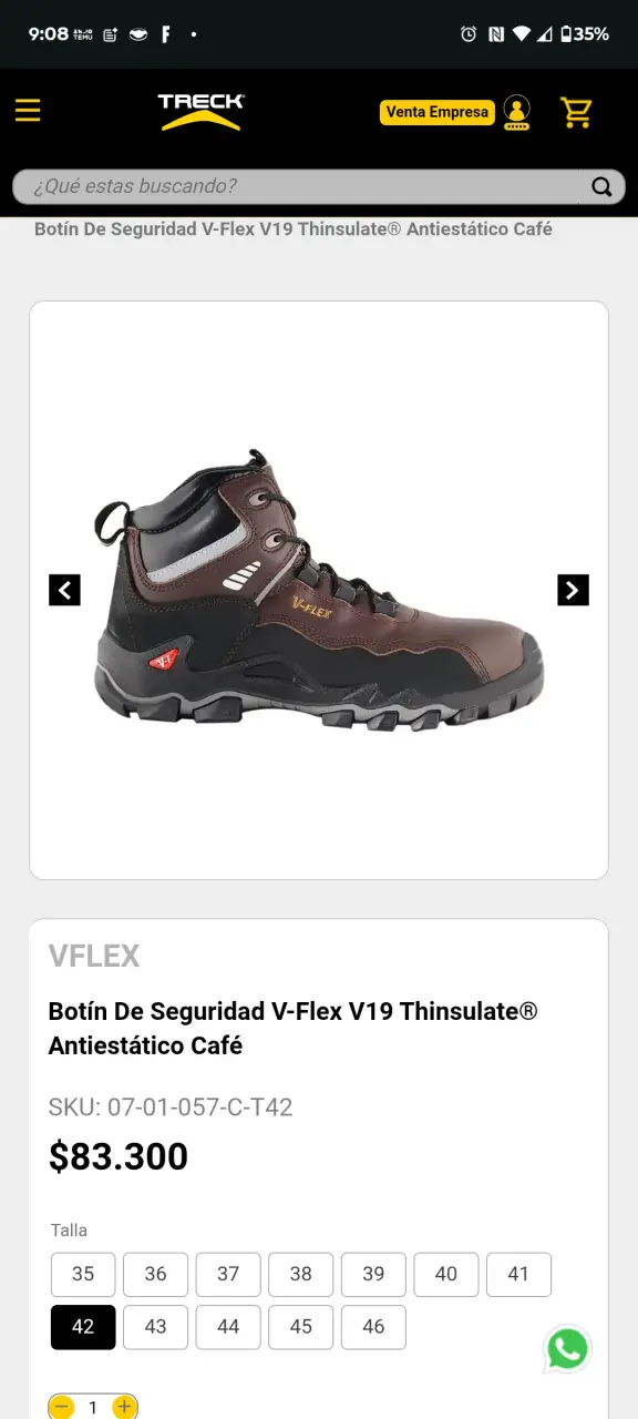 Botines de seguridad V-Flex marrones talla 39 - 5