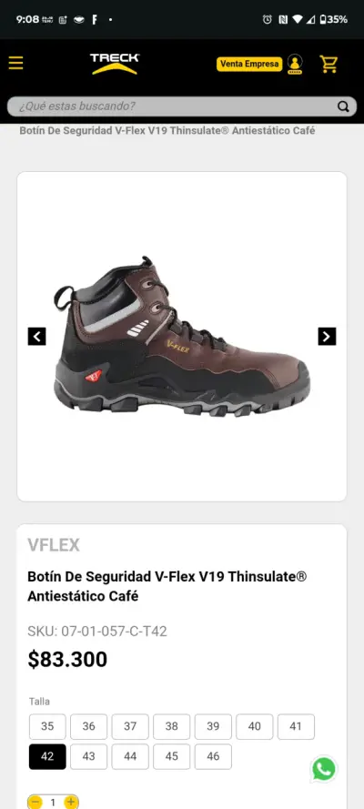 Botines de seguridad V-Flex marrones talla 39 - miniatura 5