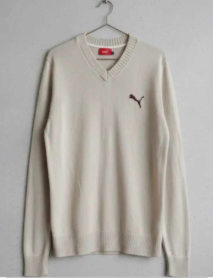 Suéter Beige Puma Cuello V para Hombre - 1
