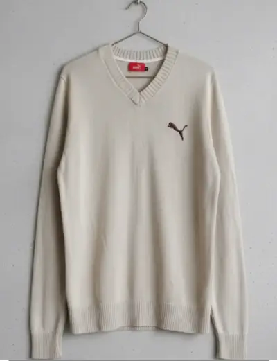 Suéter Beige Puma Cuello V para Hombre - miniatura 1