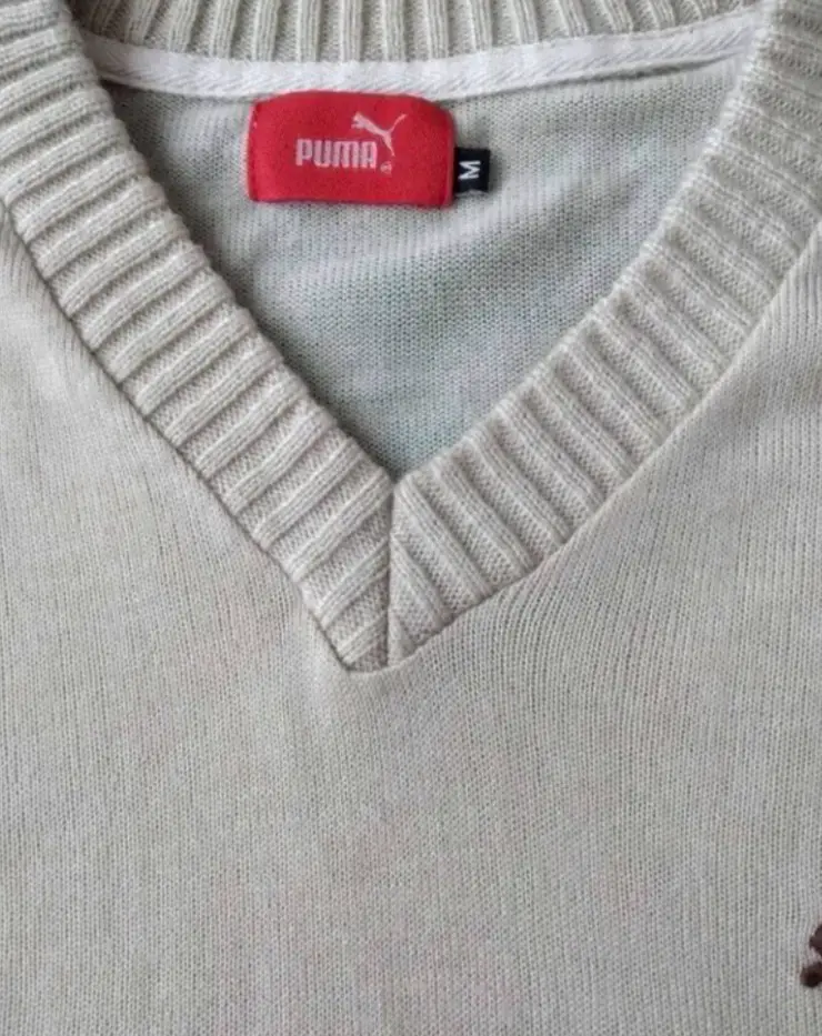 Suéter Beige Puma Cuello V para Hombre - 2