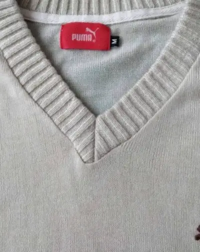 Suéter Beige Puma Cuello V para Hombre - miniatura 2