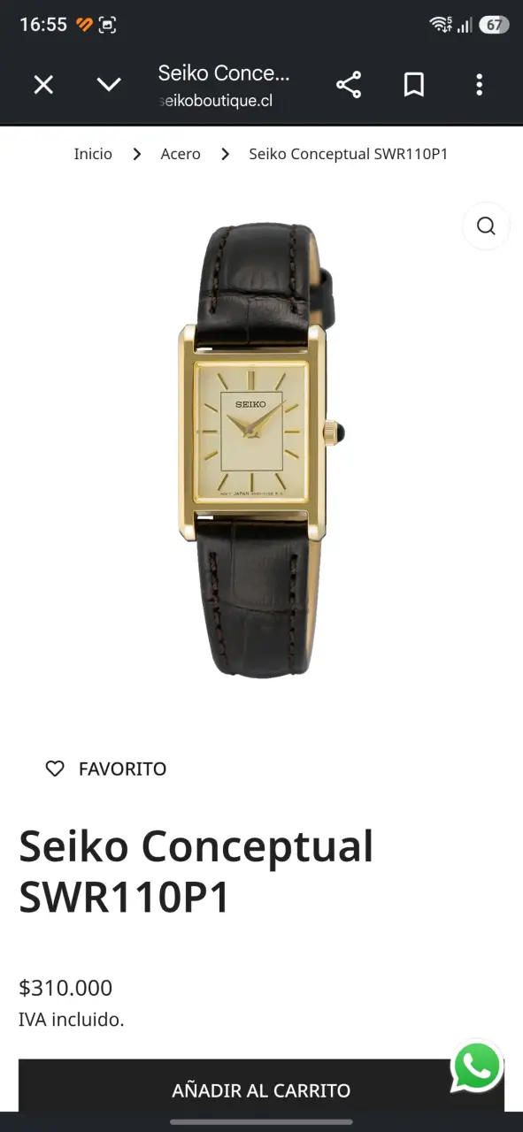 Reloj Seiko dorado con correa de cuero - 6