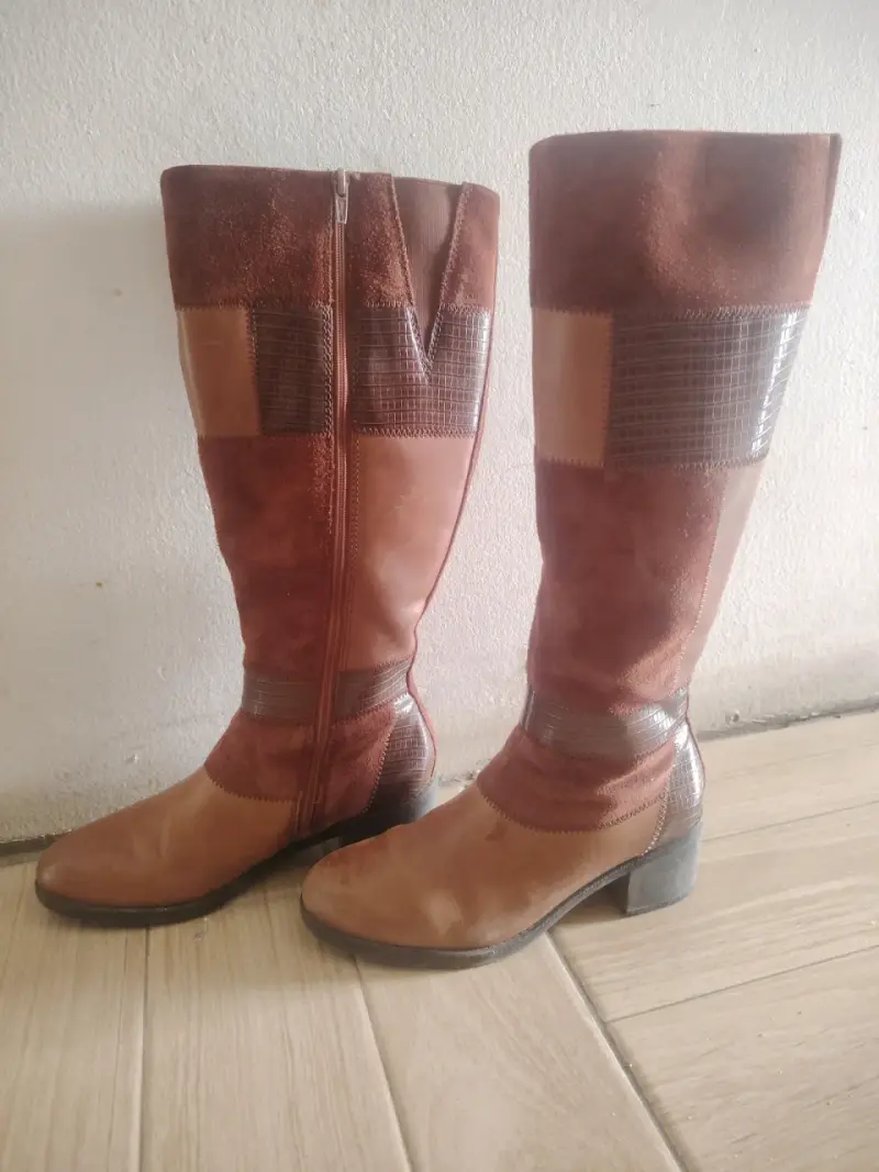Botas Clarks de cuero y gamuza marrón - 3