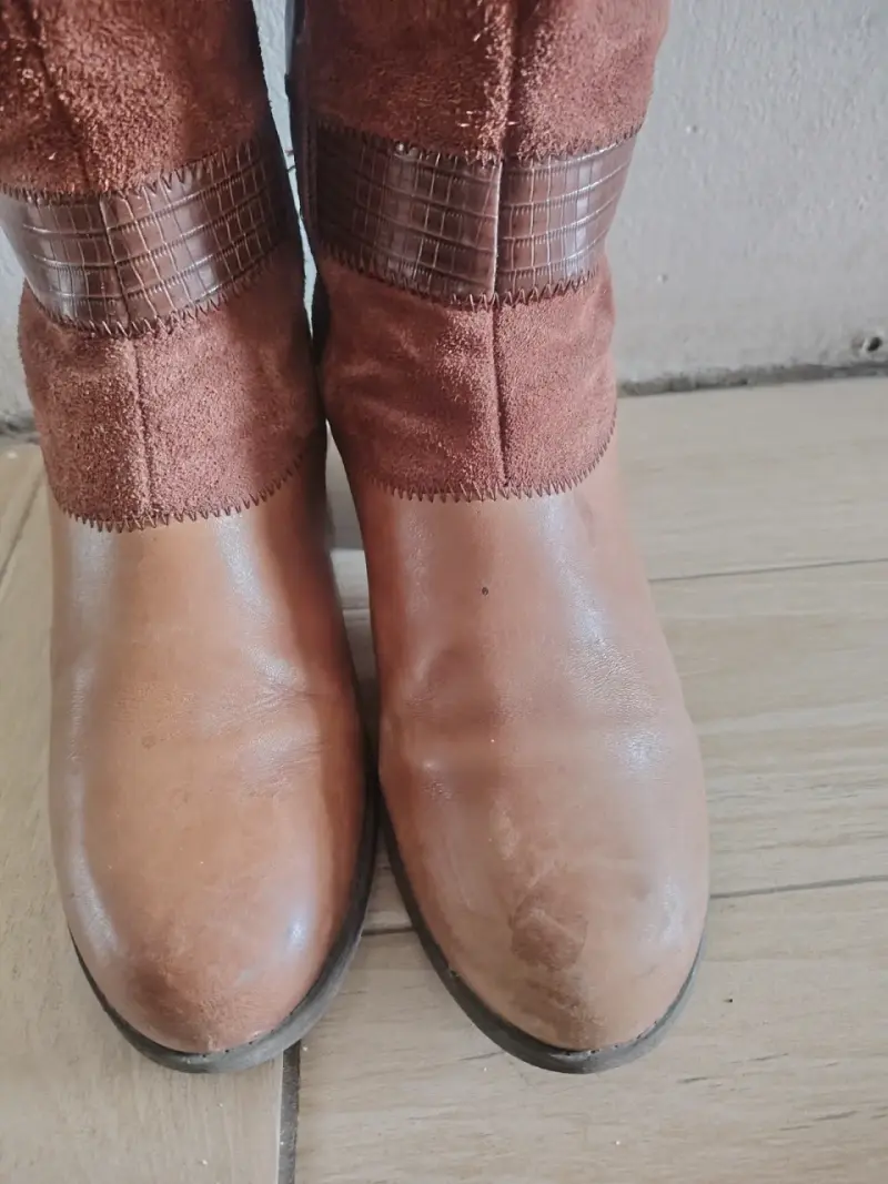 Botas Clarks de cuero y gamuza marrón - 4