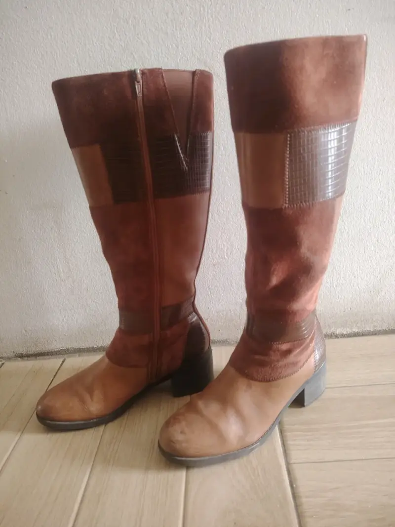 Botas Clarks de cuero y gamuza marrón - 5