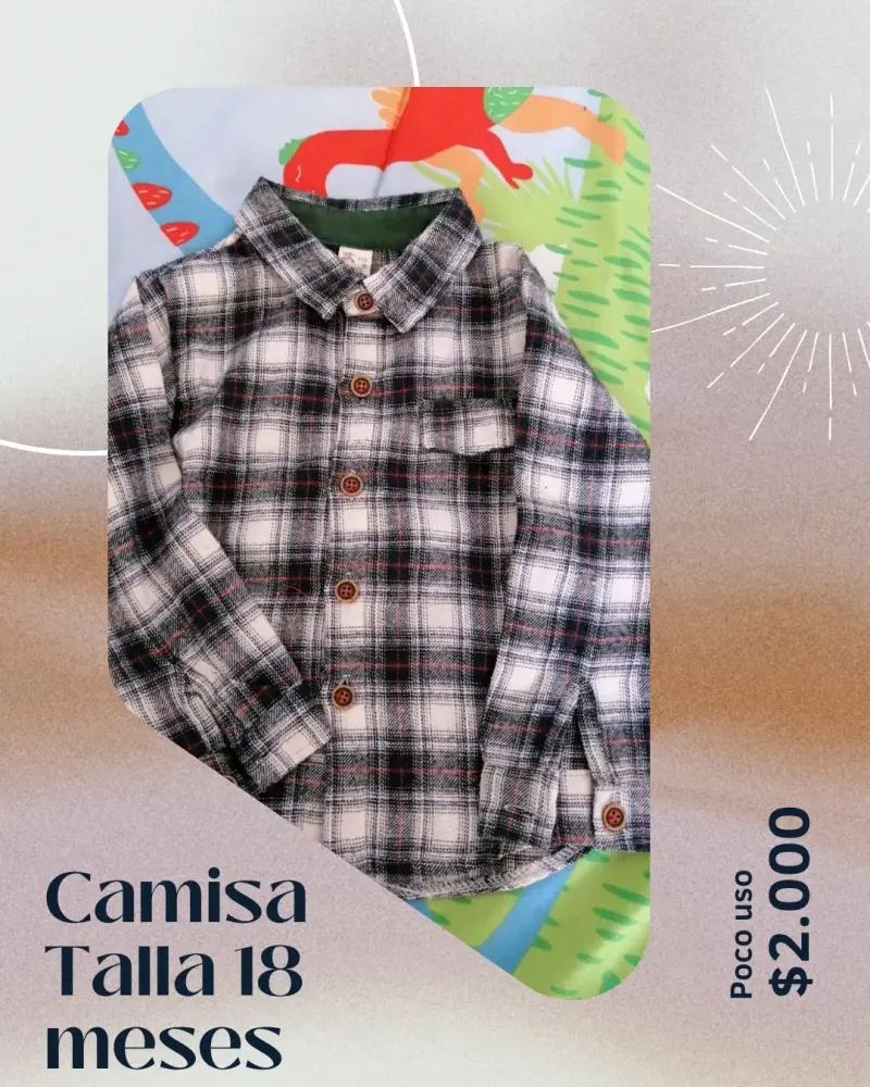 Camisa de niño a cuadros talla 18 meses