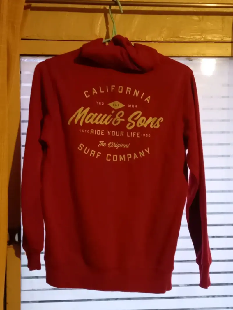Polerón rojo Maui & Sons con capucha talla 14 - 2