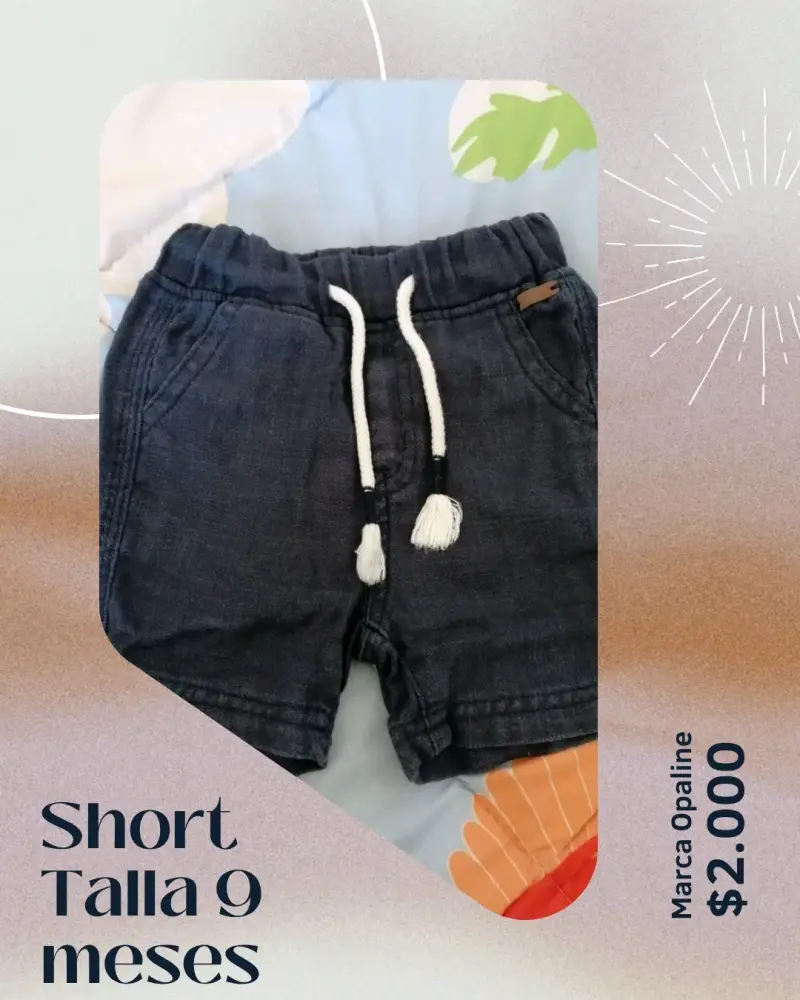 Short de bebé talla 9 meses marca Opaline