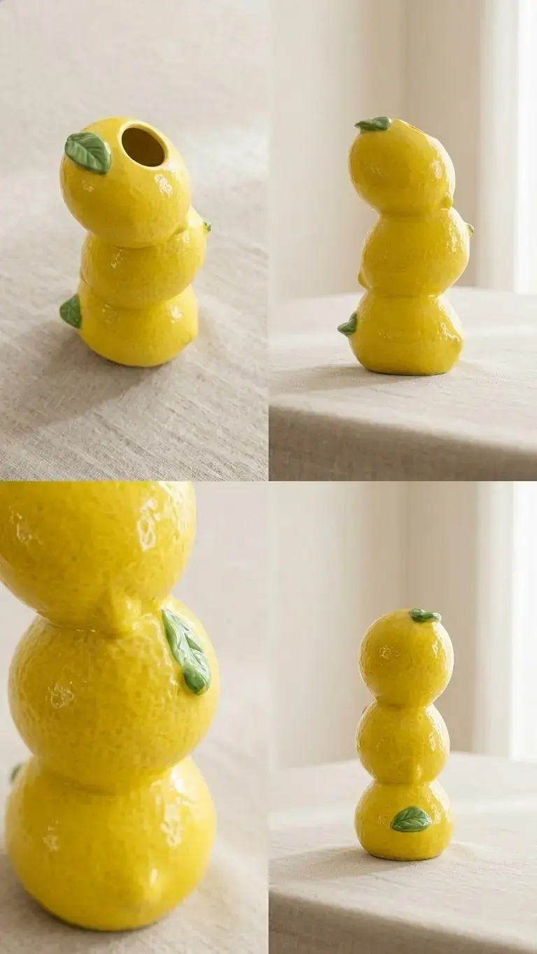 Florero de cerámica en forma de limones - 2