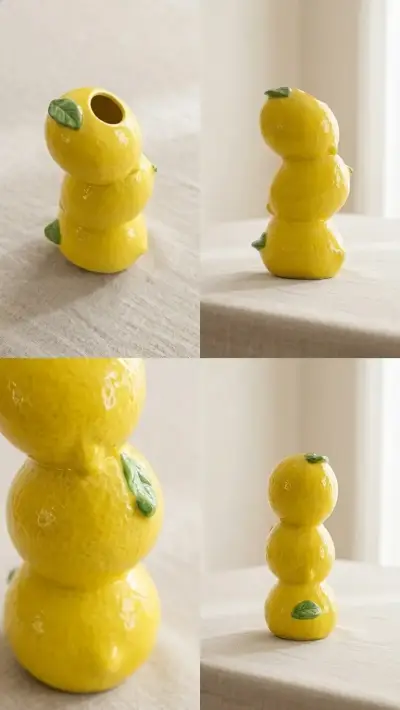 Florero de cerámica en forma de limones - miniatura 2