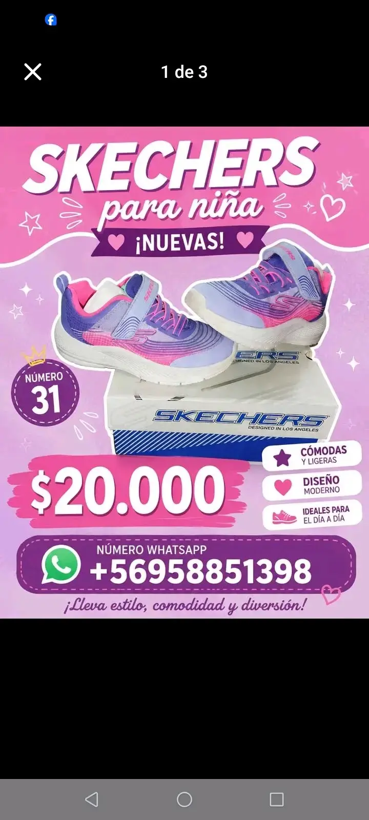 Zapatillas Skechers para niña número 31 nuevas - 1