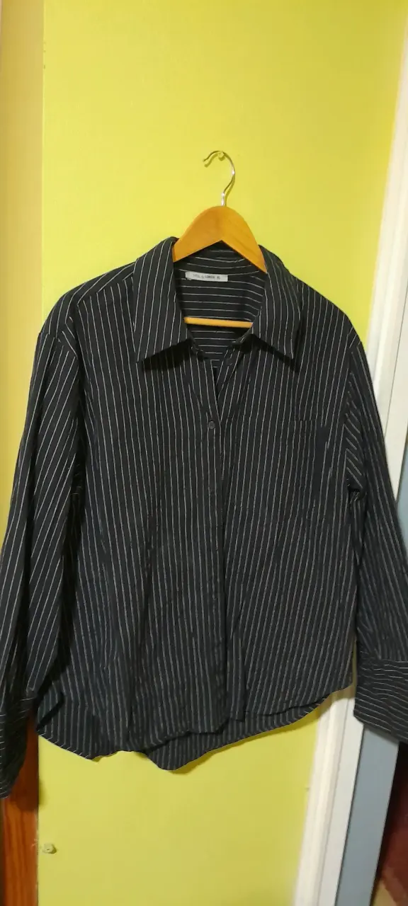 Camisa de rayas negras talla XL mujer