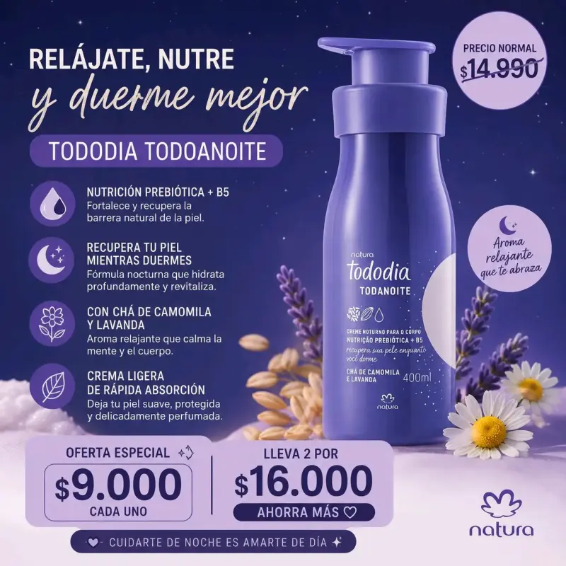 Crema Corporal Natura Tododia Todanoite 400ml