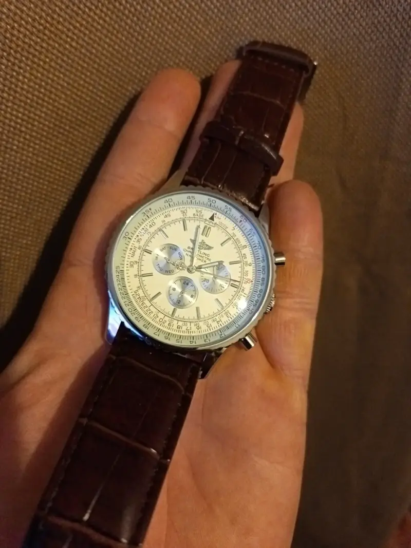 Reloj Breitling Chronometer de cuero marrón - 2