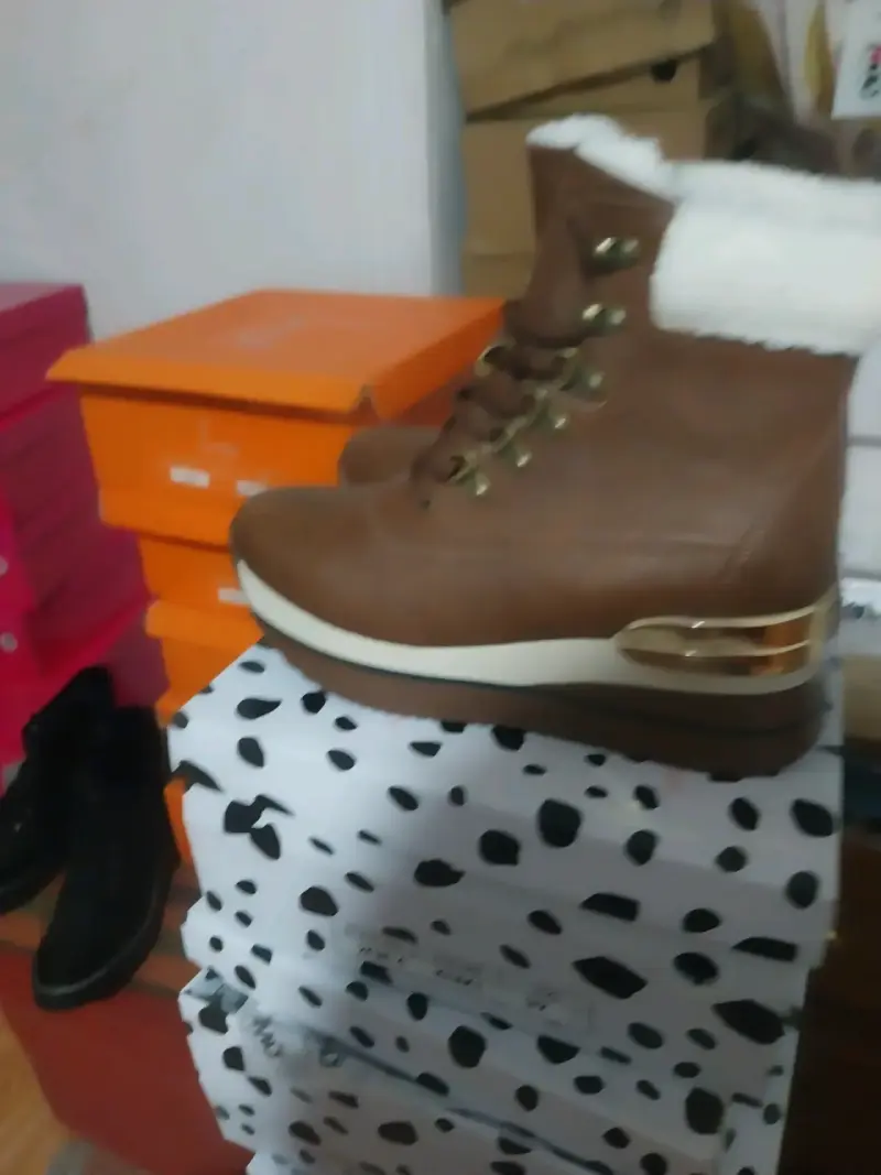 Botines de invierno marrones con forro de lana - 3