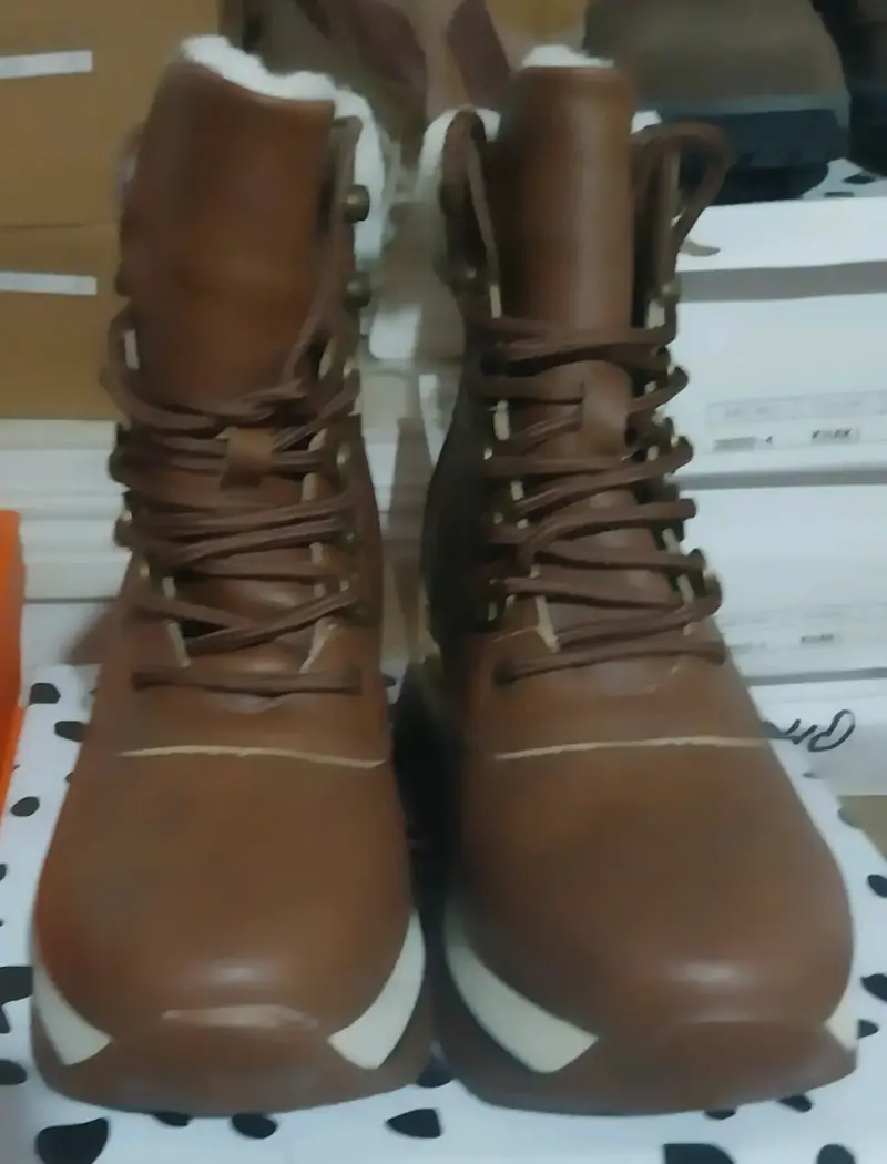 Botines de invierno marrones con forro de lana - 5