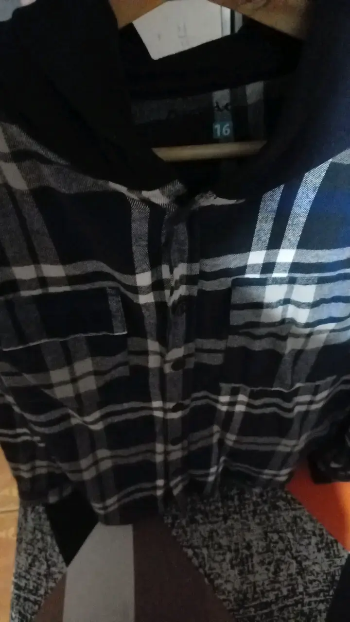 Camisa de franela a cuadros azul para hombre